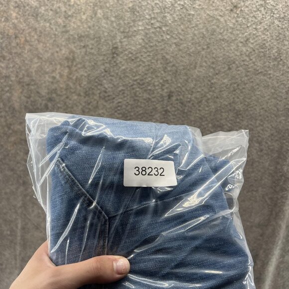 Madewell Cali Demi Boot Jeans Womens 28 Blue Raw Hem Cropped Stretch Denim - Picture 10 of 10